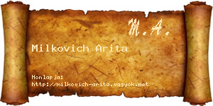 Milkovich Arita névjegykártya